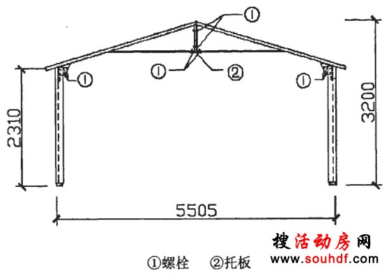 鋁合金活動(dòng)房結(jié)構(gòu)圖